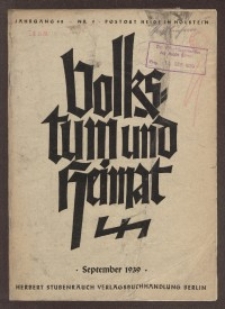 Volkstum und Heimat,1939, [H. 9]