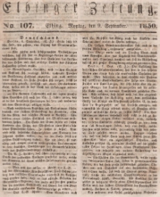 Elbinger Zeitung, No. 107 Montag, 9. September 1850