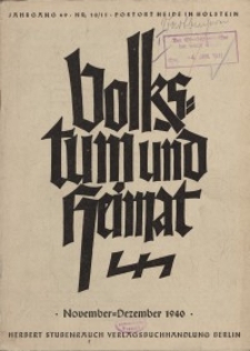 Volkstum und Heimat,1940, [H. 11/12]
