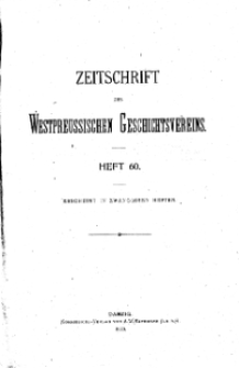 Zeitschrift des Westpreußischen Geschichtsvereins, 1920, H. 60