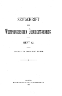 Zeitschrift des Westpreußischen Geschichtsvereins, 1922, H. 62