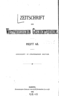 Zeitschrift des Westpreußischen Geschichtsvereins, 1922, H. 63