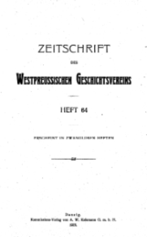 Zeitschrift des Westpreußischen Geschichtsvereins, 1923, H. 64