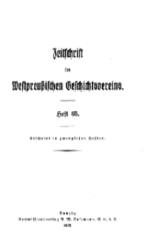 Zeitschrift des Westpreußischen Geschichtsvereins, 1925, H. 65