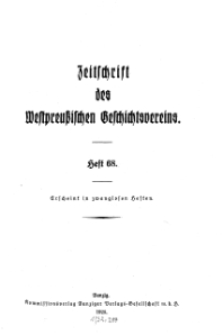 Zeitschrift des Westpreußischen Geschichtsvereins, 1928, H. 68
