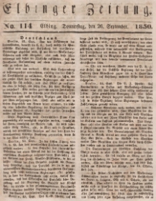 Elbinger Zeitung, No. 114 Donnerstag, 26. September 1850