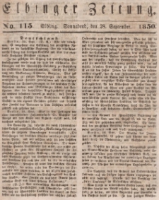Elbinger Zeitung, No. 115 Sonnabend, 28. September 1850