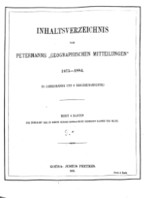 Mittheilungen aus Justus Perthes' Geographischer: Inhaltsverzeichniss : 1875-1884