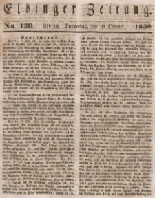 Elbinger Zeitung, No. 120 Donnerstag, 10. Oktober 1850