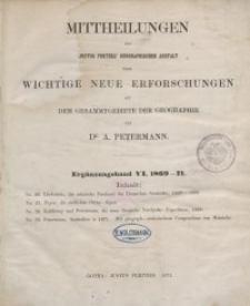 Mittheilungen aus Justus Perthes' Geographischer: Ergänzungsband: 1869-1872