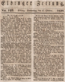 Elbinger Zeitung, No. 123 Donnerstag, 17. Oktober 1850