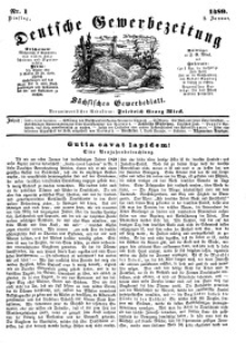 Deutsche Gewerbezeitung und Sächsisches Gewerbeblatt, Jahrg. XIV, Dienstag, 2. Januar, nr 1.
