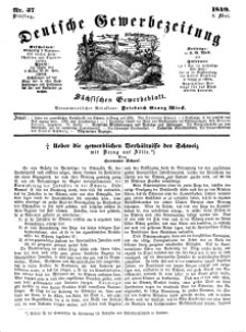 Deutsche Gewerbezeitung und Sächsisches Gewerbeblatt, Jahrg. XIV, Dienstag, 8. Mai, nr 37.