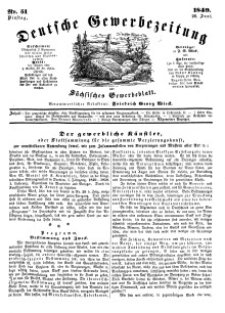 Deutsche Gewerbezeitung und Sächsisches Gewerbeblatt, Jahrg. XIV, Dienstag, 26. Juni, nr 51.