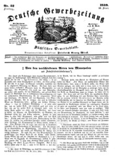 Deutsche Gewerbezeitung und Sächsisches Gewerbeblatt, Jahrg. XIV, Freitag, 29. Juni, nr 52.