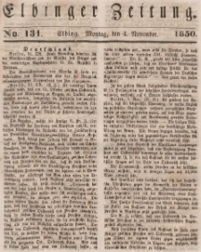 Elbinger Zeitung, No. 131 Montag, 4. November 1850