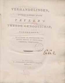 Verhandelingen Uitgegeeven Door Teyler's Tweede Genootschap