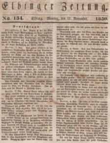Elbinger Zeitung, No. 134 Montag, 11. November 1850