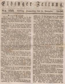 Elbinger Zeitung, No. 135 Donnerstag, 14. November 1850