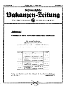 Schwartzsche Vokanzen-Zeitung, Jg. 71, 1941, Nr 21