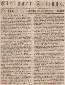 Elbinger Zeitung, No. 141 Donnerstag, 28. November 1850
