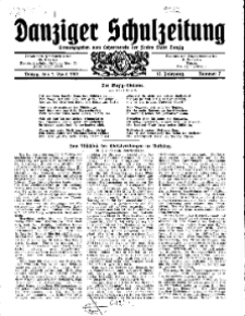 Danziger Schulzeitung, Jg. 12, 1931, Nr 7.