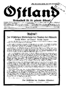 Ostland : Wochenschrift für die gesamte Ostmark, Jg. 11, 1930, Nr 2.