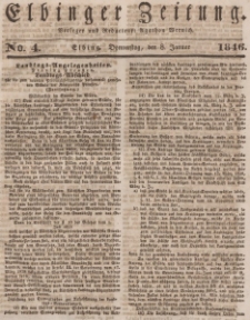 Elbinger Zeitung, No. 4 Donnerstag, 8. Januar 1846