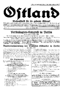 Ostland : Wochenschrift für die gesamte Ostmark, Jg. 11, 1930, Nr 7.