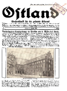 Ostland : Wochenschrift für die gesamte Ostmark, Jg. 11, 1930, Nr 8.