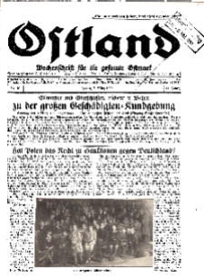 Ostland : Wochenschrift für die gesamte Ostmark, Jg. 11, 1930, Nr 10.