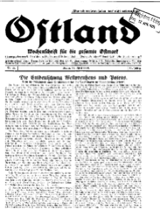 Ostland : Wochenschrift für die gesamte Ostmark, Jg. 11, 1930, Nr 15.