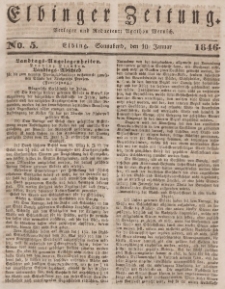 Elbinger Zeitung, No. 5 Sonnabend, 10. Januar 1846