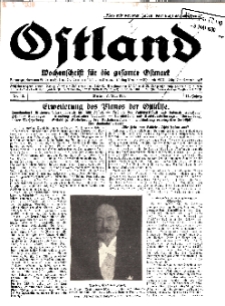 Ostland : Wochenschrift für die gesamte Ostmark, Jg. 11, 1930, Nr 18.