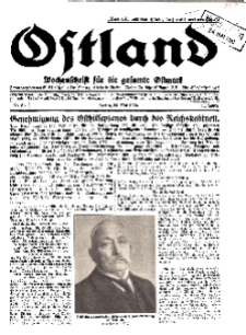 Ostland : Wochenschrift für die gesamte Ostmark, Jg. 11, 1930, Nr 21.