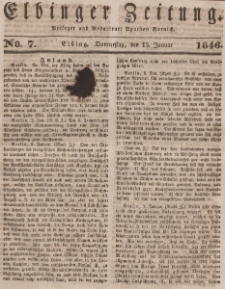 Elbinger Zeitung, No. 7 Donnerstag, 15. Januar 1846
