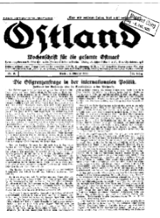 Ostland : Wochenschrift für die gesamte Ostmark, Jg. 11, 1930, Nr 40.