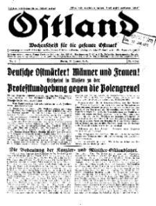 Ostland : Wochenschrift für die gesamte Ostmark, Jg. 12, 1931, Nr 3.