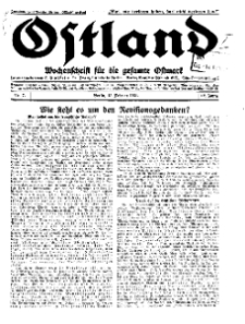 Ostland : Wochenschrift für die gesamte Ostmark, Jg. 12, 1931, Nr 7.