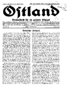 Ostland : Wochenschrift für die gesamte Ostmark, Jg. 12, 1931, Nr 12.