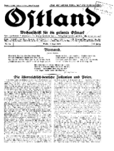 Ostland : Wochenschrift für die gesamte Ostmark, Jg. 12, 1931, Nr 14.