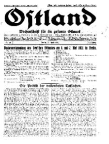 Ostland : Wochenschrift für die gesamte Ostmark, Jg. 12, 1931, Nr 16.