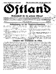 Ostland : Wochenschrift für die gesamte Ostmark, Jg. 12, 1931, Nr 17.