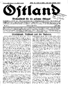 Ostland : Wochenschrift für die gesamte Ostmark, Jg. 12, 1931, Nr 27.