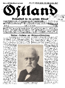 Ostland : Wochenschrift für die gesamte Ostmark, Jg. 12, 1931, Nr 33.