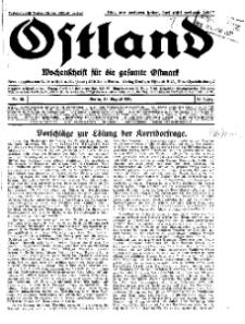 Ostland : Wochenschrift für die gesamte Ostmark, Jg. 12, 1931, Nr 35.