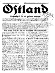 Ostland : Wochenschrift für die gesamte Ostmark, Jg. 12, 1931, Nr 37.