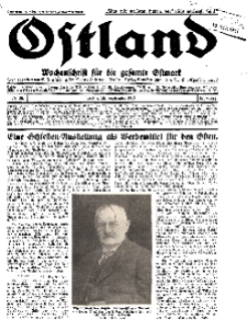 Ostland : Wochenschrift für die gesamte Ostmark, Jg. 12, 1931, Nr 38.