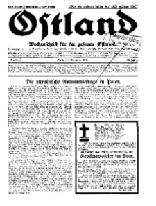Ostland : Wochenschrift für die gesamte Ostmark, Jg. 12, 1931, Nr 46.