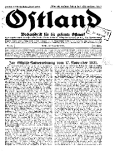 Ostland : Wochenschrift für die gesamte Ostmark, Jg. 12, 1931, Nr 48.